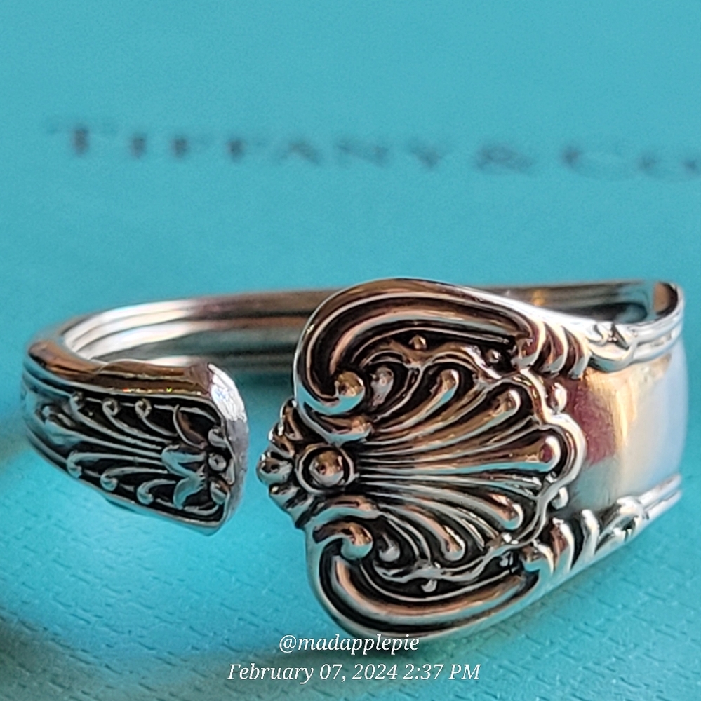 1885 Tiffany & Co. ENGLISH KING Spoon Ring in Sterling Silver Luxury Unisex #76